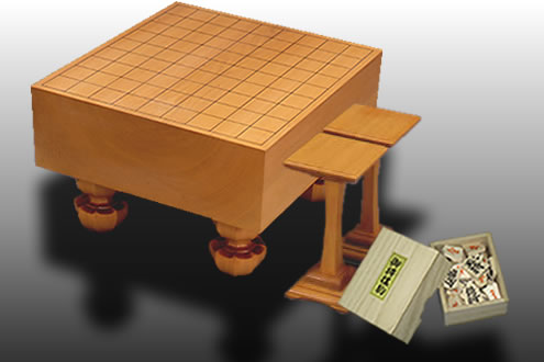 将棋盤本桂4寸+将棋駒赤黒押彫セット 将棋盤本桂4寸+将棋駒赤黒押彫セット